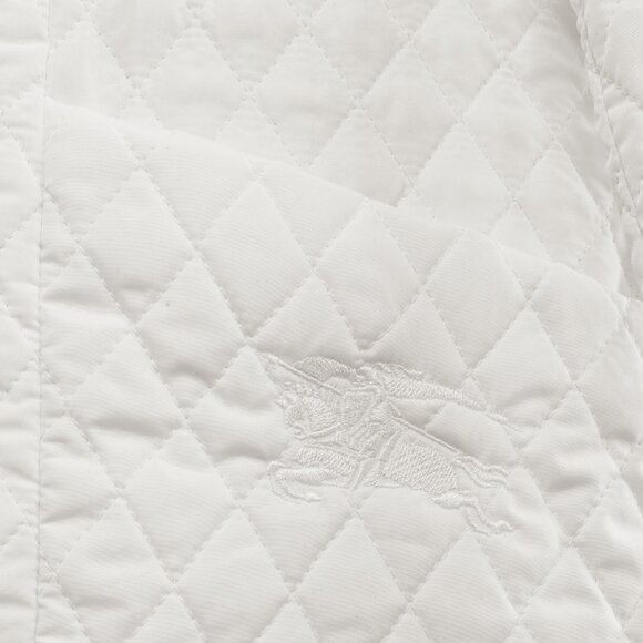 Burberry White Quilted Snap-Closure Peter Pan Collar Jacket - Picture 9 of 12